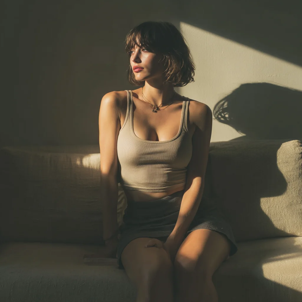 Sable, the featured Slut AI companion, in a warm intimate portrait